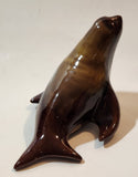 Vintage Grand River Pottery Fergus Canada Ceramic Brown Swirl Seal Figurine