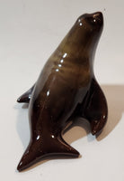 Vintage Grand River Pottery Fergus Canada Ceramic Brown Swirl Seal Figurine