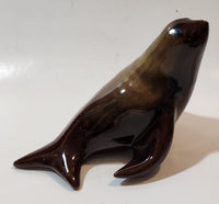 Vintage Grand River Pottery Fergus Canada Ceramic Brown Swirl Seal Figurine