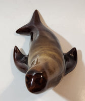 Vintage Grand River Pottery Fergus Canada Ceramic Brown Swirl Seal Figurine