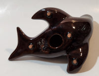 Vintage Grand River Pottery Fergus Canada Ceramic Brown Swirl Seal Figurine
