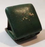 Vintage 1950s Junghans 7 Jewels Shock Proof Alligator Texture Green Leather Cased Wind Up Travel Alarm Clock Made in Germany
