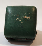 Vintage 1950s Junghans 7 Jewels Shock Proof Alligator Texture Green Leather Cased Wind Up Travel Alarm Clock Made in Germany
