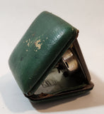 Vintage 1950s Junghans 7 Jewels Shock Proof Alligator Texture Green Leather Cased Wind Up Travel Alarm Clock Made in Germany