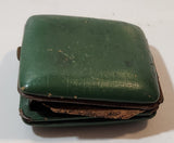 Vintage 1950s Junghans 7 Jewels Shock Proof Alligator Texture Green Leather Cased Wind Up Travel Alarm Clock Made in Germany