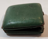Vintage 1950s Junghans 7 Jewels Shock Proof Alligator Texture Green Leather Cased Wind Up Travel Alarm Clock Made in Germany