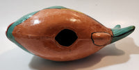 Vintage Talavera Style Tropical Fish with Hand Painted Scenes 10" Long Terracotta Sculpture