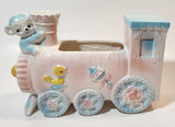 Vintage Napco No. 5999 Train Locomotive Shaped 7 1/2" Long Ceramic Planter Made in Japan