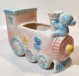 Vintage Napco No. 5999 Train Locomotive Shaped 7 1/2" Long Ceramic Planter Made in Japan