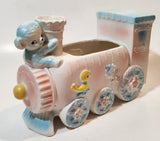 Vintage Napco No. 5999 Train Locomotive Shaped 7 1/2" Long Ceramic Planter Made in Japan