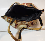 Turkish Arabian Camel Themed Cotton Zipper Tote Carry Bag