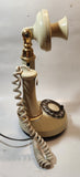 Vintage 1970s Decotel White Ivory Candle Stick Rotary Telephone Phone