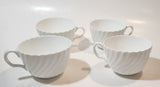 1950s Minton China White Tea Cup and Saucer Set of 4