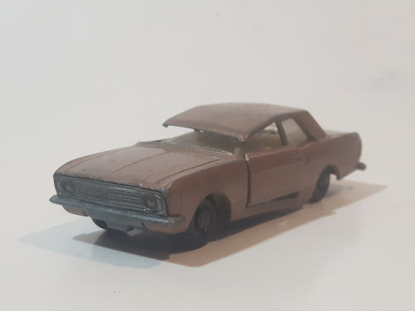 Vintage 1968 Lesney Matchbox Series No. 25 Ford Cortina Brown Die Cast Toy Car Vehicle with Opening Doors