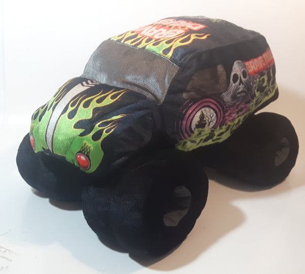 2020 Feld Entertainment Monster Jam Grave Digger Monster Truck Shaped Black Stuffed Plush Pillow