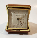Vintage 1970s Equity Brown Pocket Size Folding Travel Alarm Clock in Case