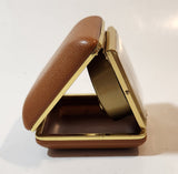 Vintage 1970s Equity Brown Pocket Size Folding Travel Alarm Clock in Case