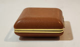 Vintage 1970s Equity Brown Pocket Size Folding Travel Alarm Clock in Case