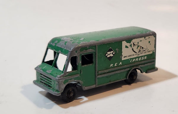 Vintage Budgie Models REA Express Parcel Delivery Van Green Die Cast Toy Car Vehicle Made in England