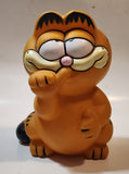 Rare Vintage Garfield 7 1/4" Tall Vinyl Coin Bank No Plug