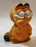Rare Vintage Garfield 7 1/4" Tall Vinyl Coin Bank No Plug