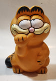Rare Vintage Garfield 7 1/4" Tall Vinyl Coin Bank No Plug