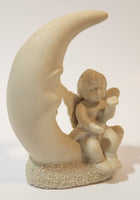 Vintage Department 56 Baby Child Angel Sitting on The Moon 4" Tall Figurine