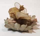 Angel Girl Child Lying on Flower 2 1/2" Tall Resin Figurine
