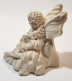Angel Sitting Wearing Dress 3 1/2" Tall Heavy Resin Figurine