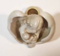 Russ Berrie 15483 Angel Holding New Born Infant 3 1/2" Tall Porcelain Figurine Candle Holder