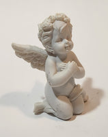 Child Angel Kneeling and Praying 2 1/4" Small White Resin Figurine