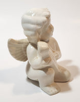 Angel Kneeling One One Knee Holding Lyre 3 5/8" Tall Ceramic Figurine