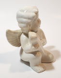 Angel Kneeling One One Knee Holding Lyre 3 5/8" Tall Ceramic Figurine