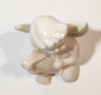 Angel Kneeling One One Knee Holding Lyre 3 5/8" Tall Ceramic Figurine
