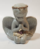 Angel Kneeling and Praying Grey 4 1/2" Tall Ceramic Figurine