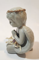 Angel Kneeling and Praying Grey 4 1/2" Tall Ceramic Figurine