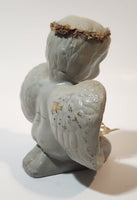 Angel Kneeling and Praying Grey 4 1/2" Tall Ceramic Figurine