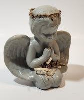 Angel Kneeling and Praying Grey 4 1/2" Tall Ceramic Figurine