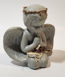 Angel Kneeling and Praying Grey 4 1/2" Tall Ceramic Figurine