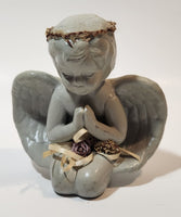 Angel Kneeling and Praying Grey 4 1/2" Tall Ceramic Figurine