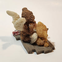 1994 United Design Teddy Angels Everybody Needs A Helping Hand Murray Mending Bruin 2 3/4" Tall Resin Figurine