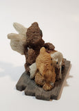 1994 United Design Teddy Angels Everybody Needs A Helping Hand Murray Mending Bruin 2 3/4" Tall Resin Figurine