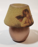 Angel Themed 3 1/2" Tall Frosted Glass Tealight Candle Holder