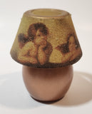 Angel Themed 3 1/2" Tall Frosted Glass Tealight Candle Holder