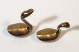 Vintage Swan Bird 2 1/2" and 3 5/8" Brass Metal Figurines Set of 2