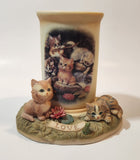 2010 The Bradford Exchange Live, Love, Purr Collection Love Much 5 1/4" Tall Resin Tealight Candle Holder