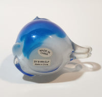 Blue and Clear Cat 3 3/4" Tall Art Glass Figurine