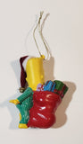 2004 Kurt S. Alder Twentieth Century Fox The Simpsons Bart Simpson with Santa Bag and Krusty Doll 3 1/2" Resin Hanging Christmas Tree Ornament