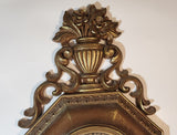 Vintage 1963 Syroco #4780 Ornate 13" x 26 3/4" Wall Clock with Chain Hanging