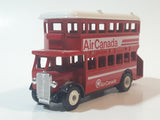 1980s Lledo Promotional Model Double Decker Bus Air Canada Red Die Cast Toy Car Vehicle